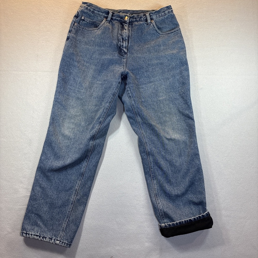 Woolrich Jeans Women's 16 Blue Medium Wash Fleece Lined Jeans‎
